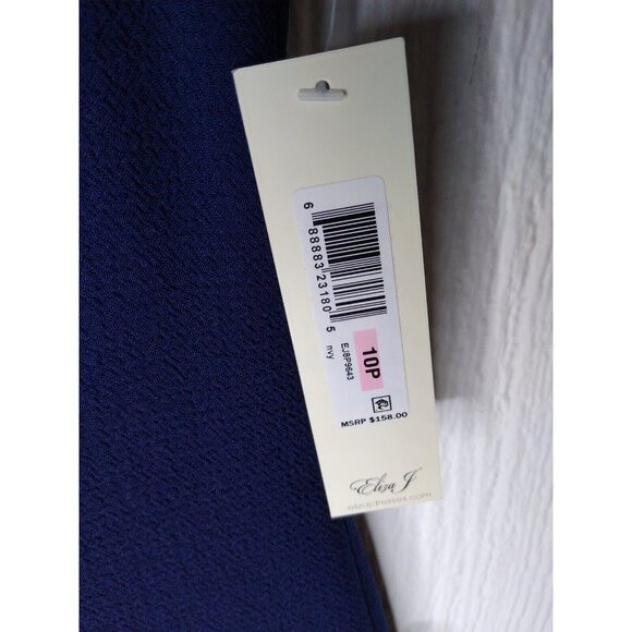 Eliza J Women's Sz 10 P A Line Sheath Dress with Pleated Attachments NAVY 158$ - Picture 5 of 9